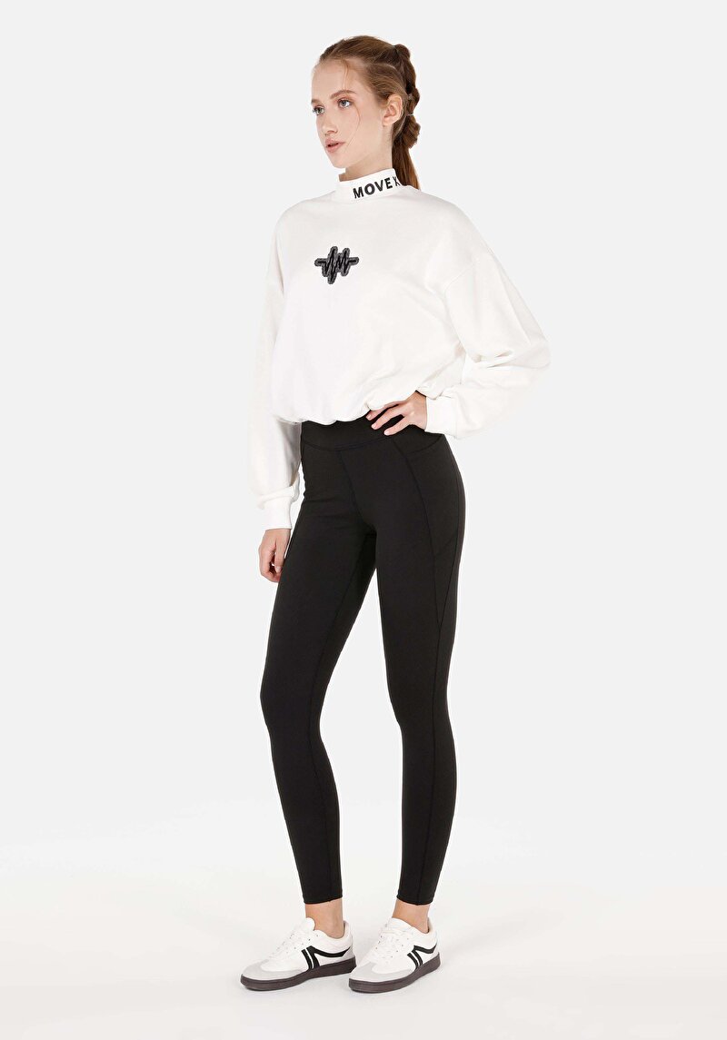 Изображение Женские трикотажные леггинсы черного цвета slim fit с высокой посадкой
