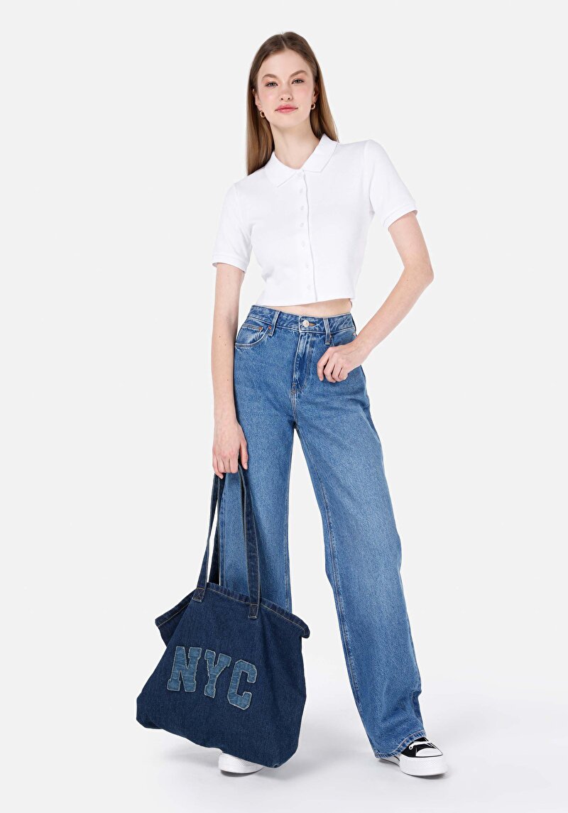 Изображение Женские джинсы темно-синего цвета