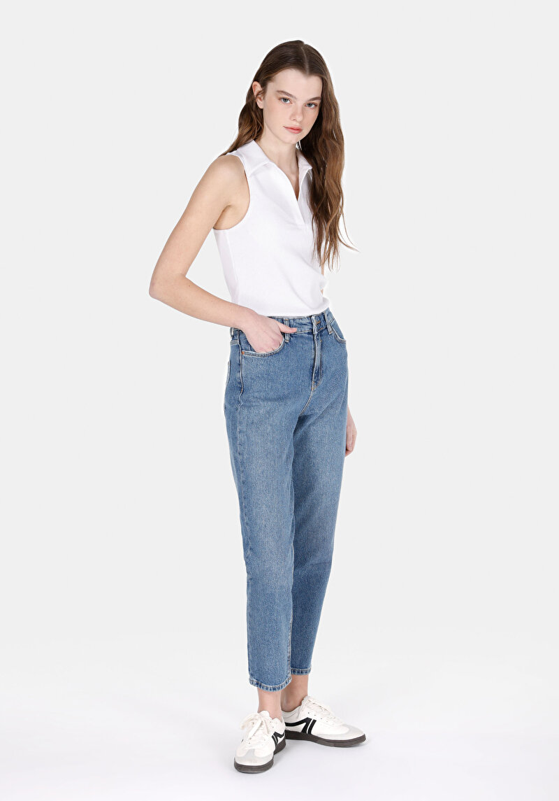Изображение Женские джинсы из денима mom fit