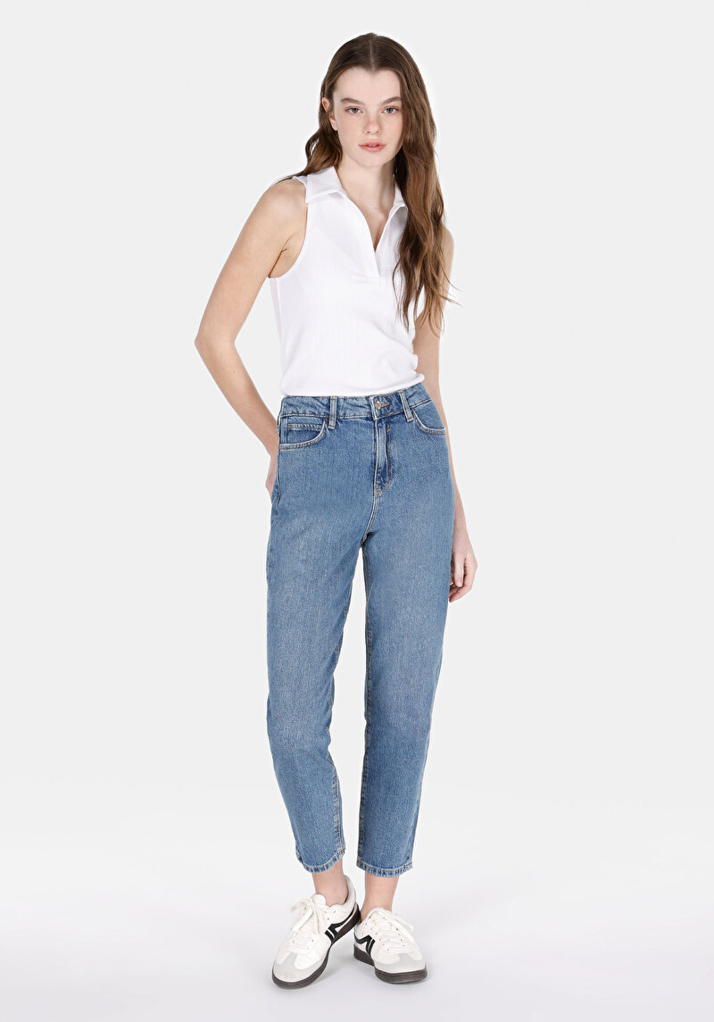 Показать информацию о Женские джинсы из денима mom fit