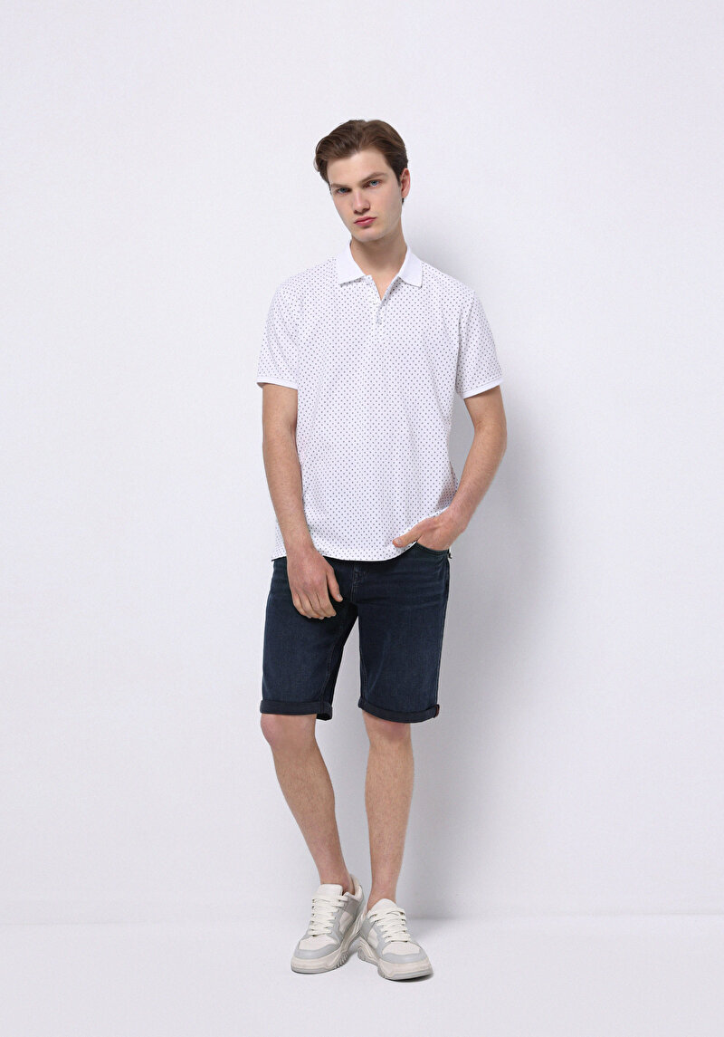 Изображение Мужские джинсовые шорты прямого кроя с заниженной талией