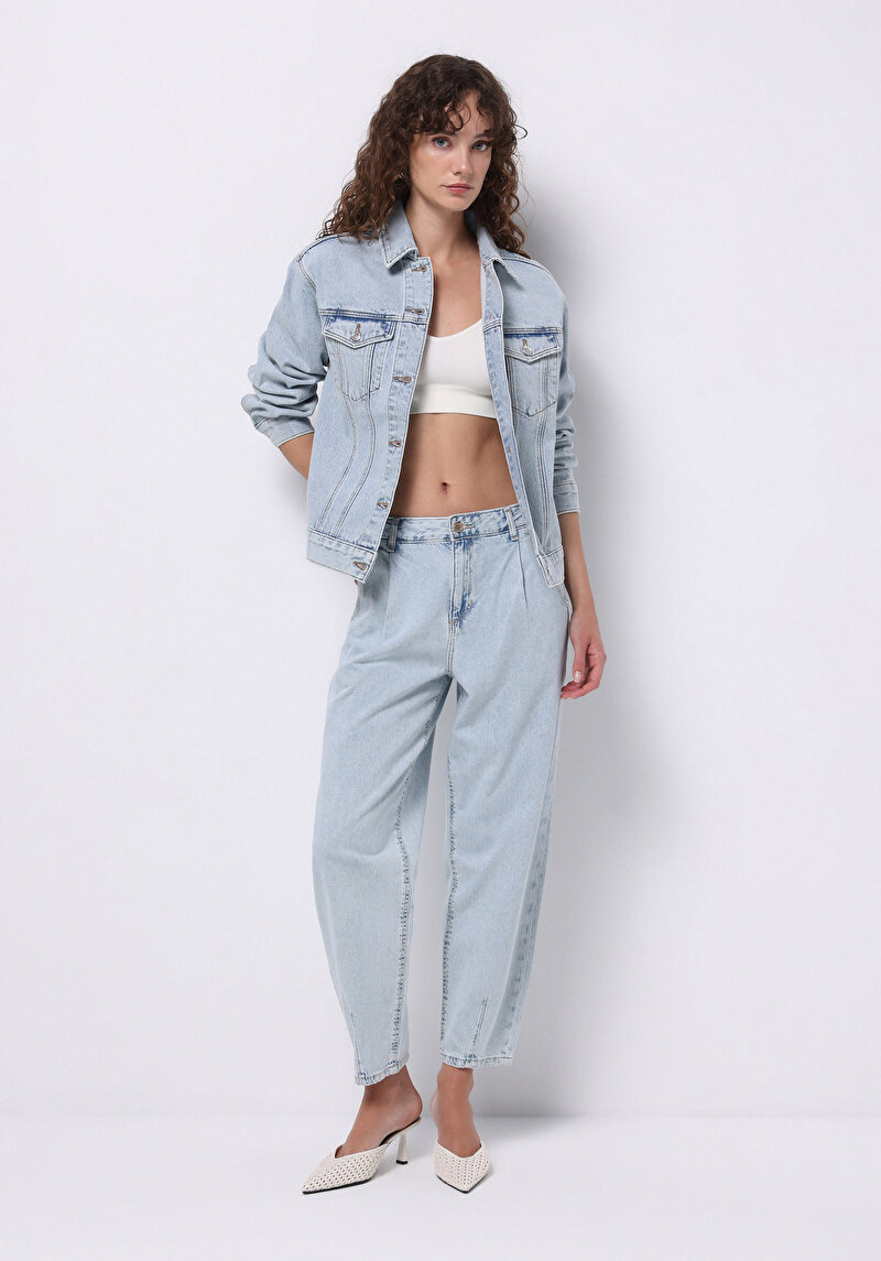 Изображение Женские джинсы balloon fit, цвет индиго