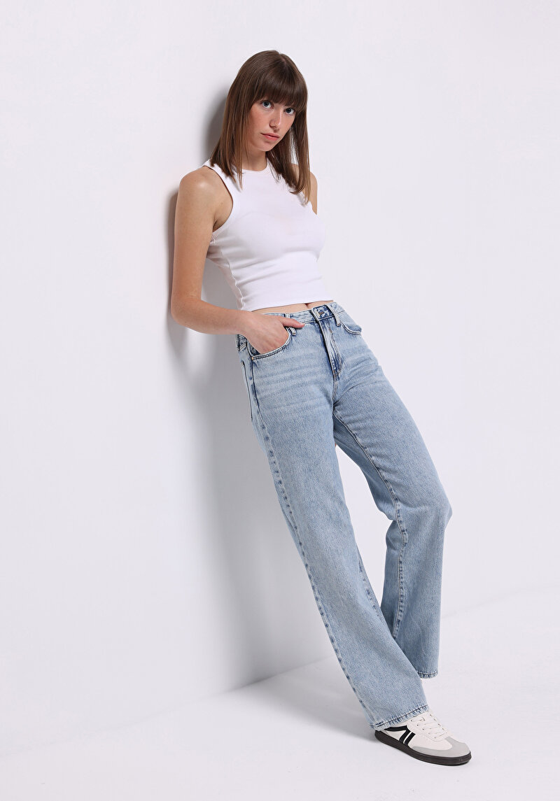 Изображение Мужские джинсы индиго straight fit прямые средняя посадка