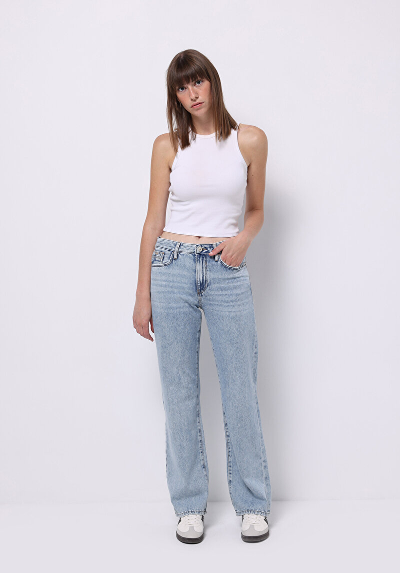 Изображение Мужские джинсы индиго straight fit прямые средняя посадка