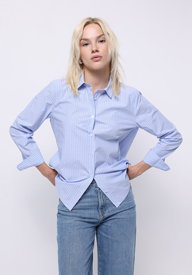 Изображение Женская рубашка с длинным рукавом