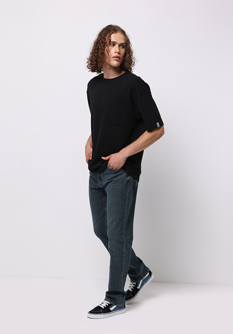 Изображение Мужские темно-синие брюки Regular Fit