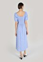 thumb-Показать информацию о Женское синее платье стандартного кроя