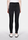 thumb-Показать информацию о Женские чёрные узкие джинсы облегающего кроя средней посадки