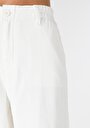 thumb-Показать информацию о Женские белые брюки с высокой посадкой и широкими штанинами