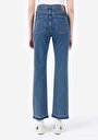 thumb-Показать информацию о Женские джинсы цвета индиго стандартного кроя с завышенной талией