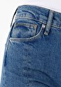 thumb-Показать информацию о Женские джинсы цвета индиго стандартного кроя с завышенной талией