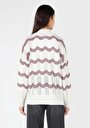 thumb-Показать информацию о Женский белый свитер в полоску с воротником полуводолазка regular fit