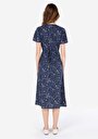 thumb-Показать информацию о Женское темно-синее платье, стандартного кроя