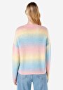 thumb-Показать информацию о Женский разноцветный свитер с круглым вырезом, стандартного кроя