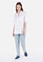 thumb-Показать информацию о женская белая рубашка прямого кроя с короткими рукавами relax fit
