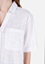 thumb-Показать информацию о женская белая рубашка прямого кроя с короткими рукавами relax fit